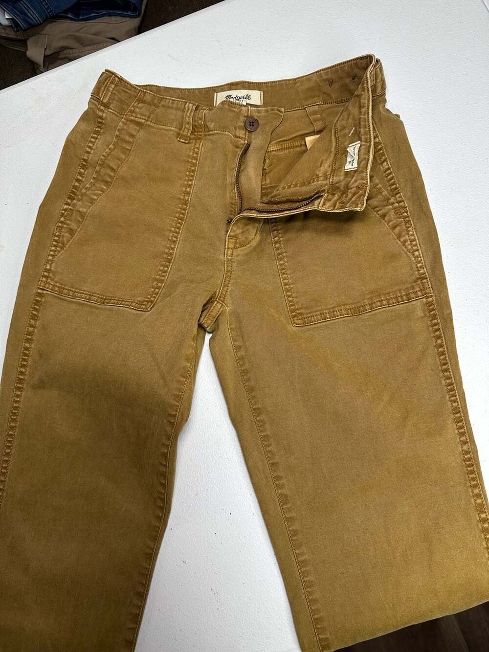 Madewell The Slim Straight Utility Pant Size 26 Brown Cotton
